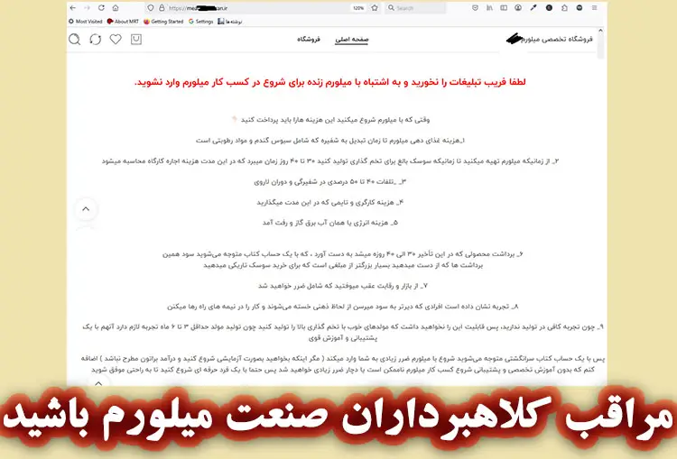 ارایه اطلاعات نادرست در صنعت میلورم
