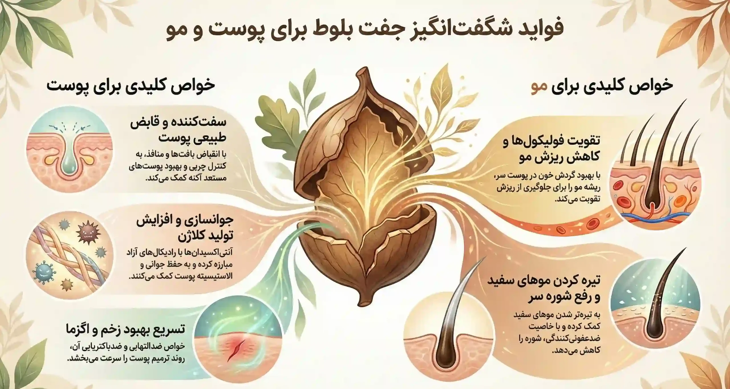 خواص جفت بلوط چیست؟