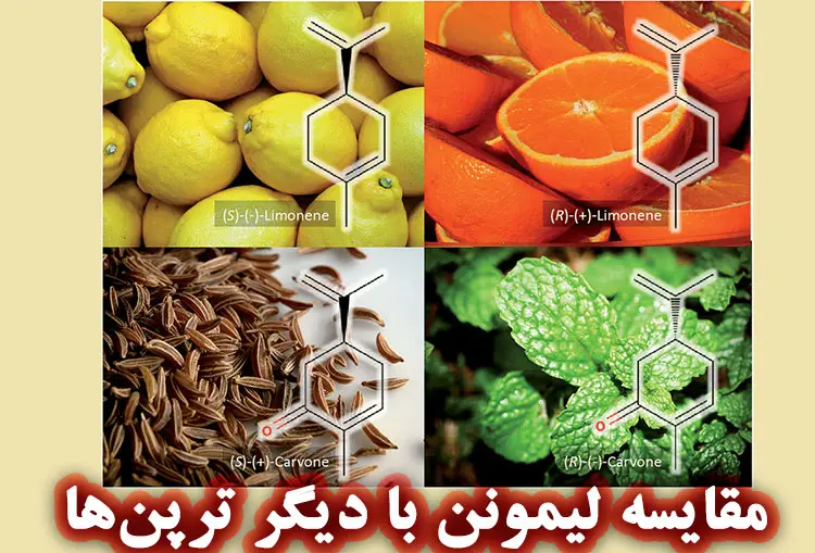 مقایسه لیمونن با دیگر ترپنها