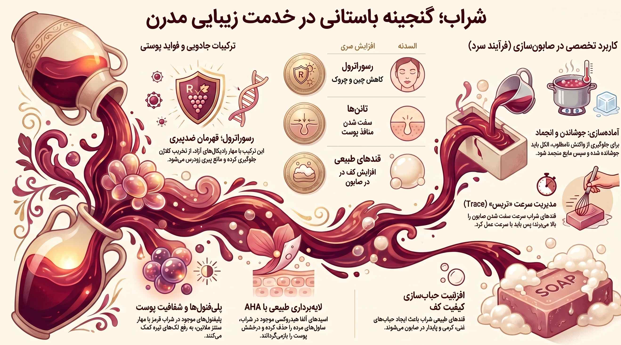 کاربرد شراب در محصولات مراقبت پوست کاربرد شراب در محصولات مراقبت پوست