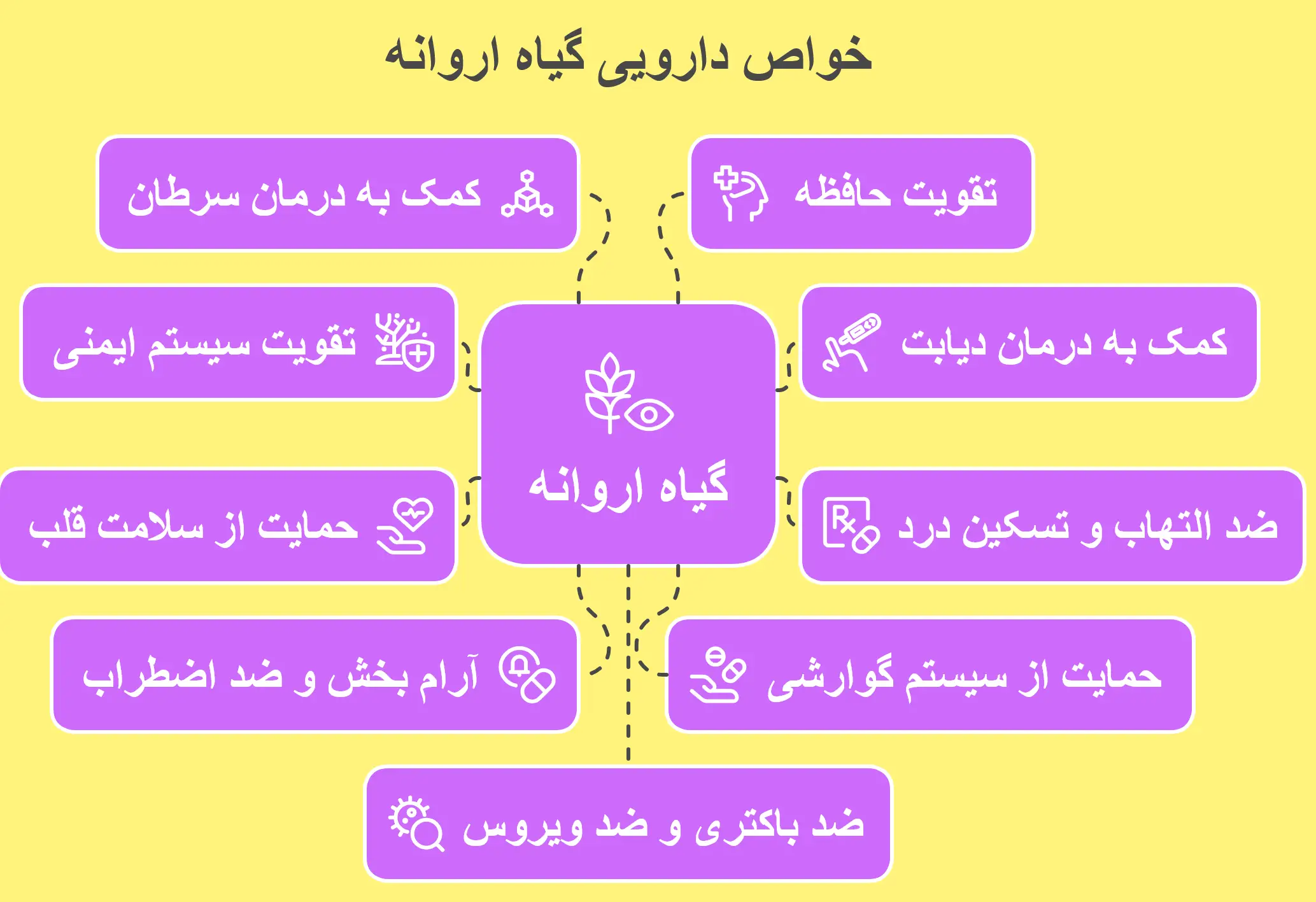 اینفوگرافیک خواص دارویی گیاه اروانه