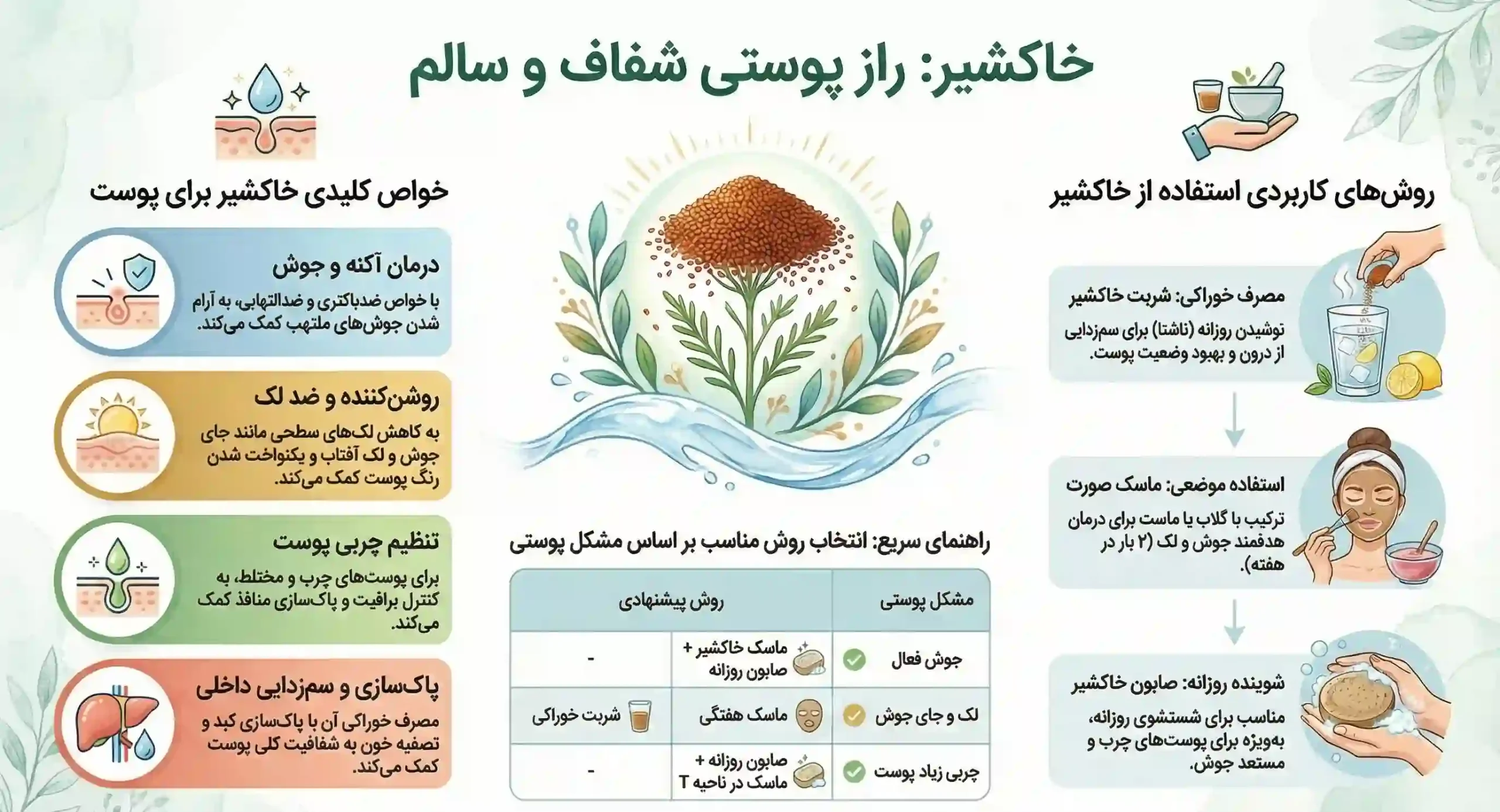 خواص خاکشیر برای پوست