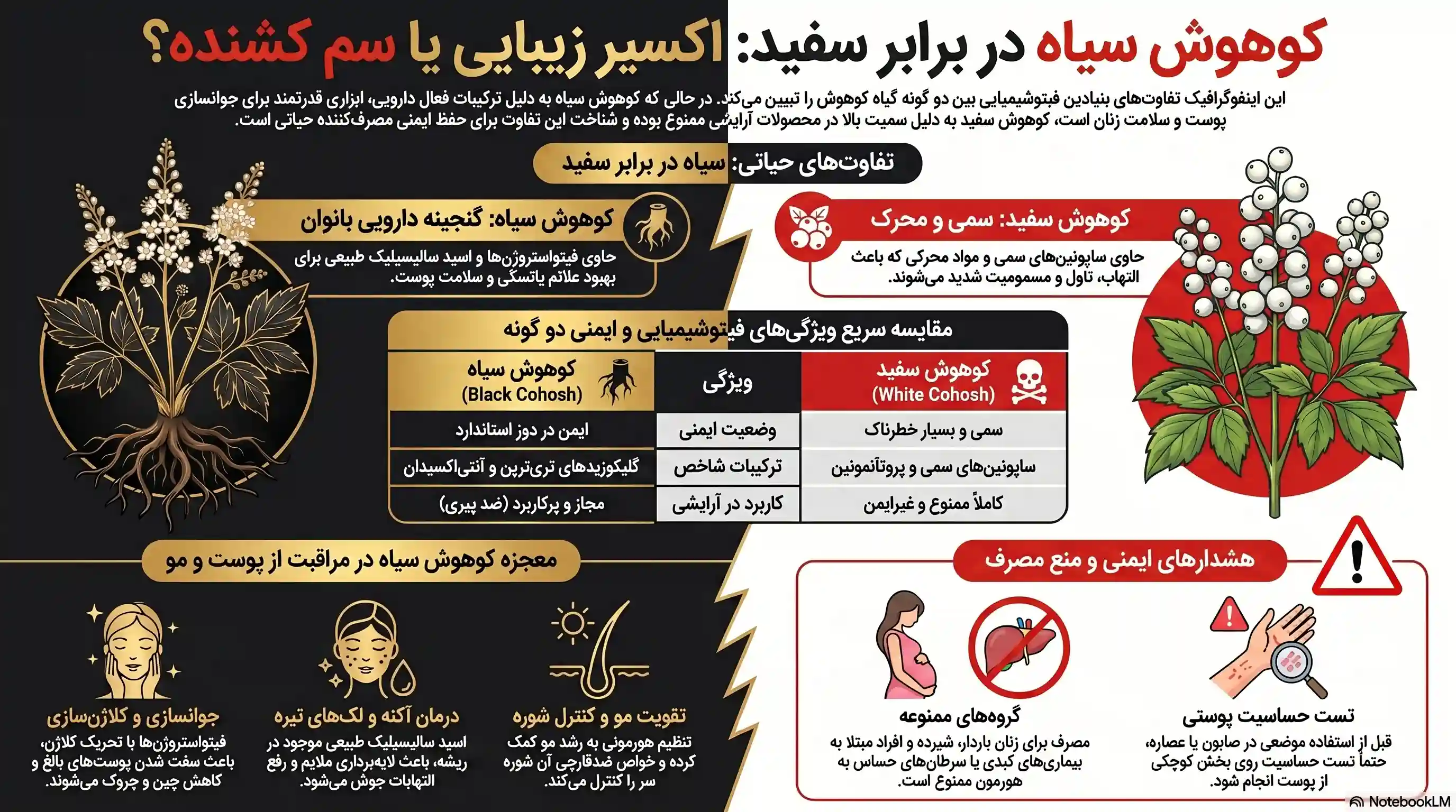 اینفوگرافیک کوهوش سیاه و سفید