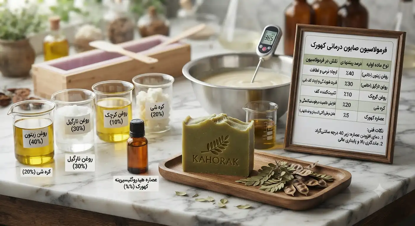 فرمولاسیون صابون درمانی کهورک فرمولاسیون صابون درمانی کهورک