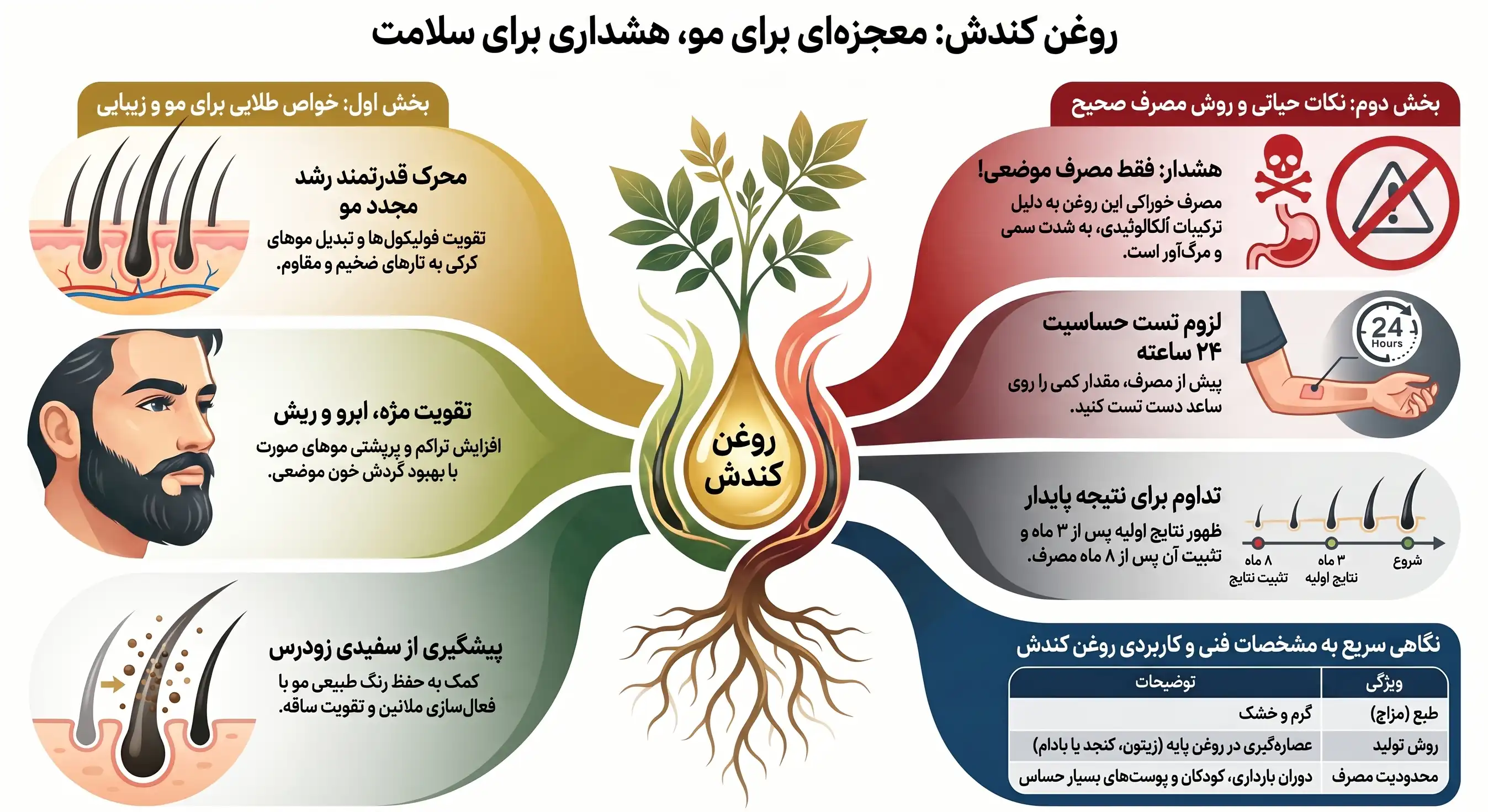 اینفوگرافیک خواص روغن کندش اینفوگرافیک خواص روغن کندش
