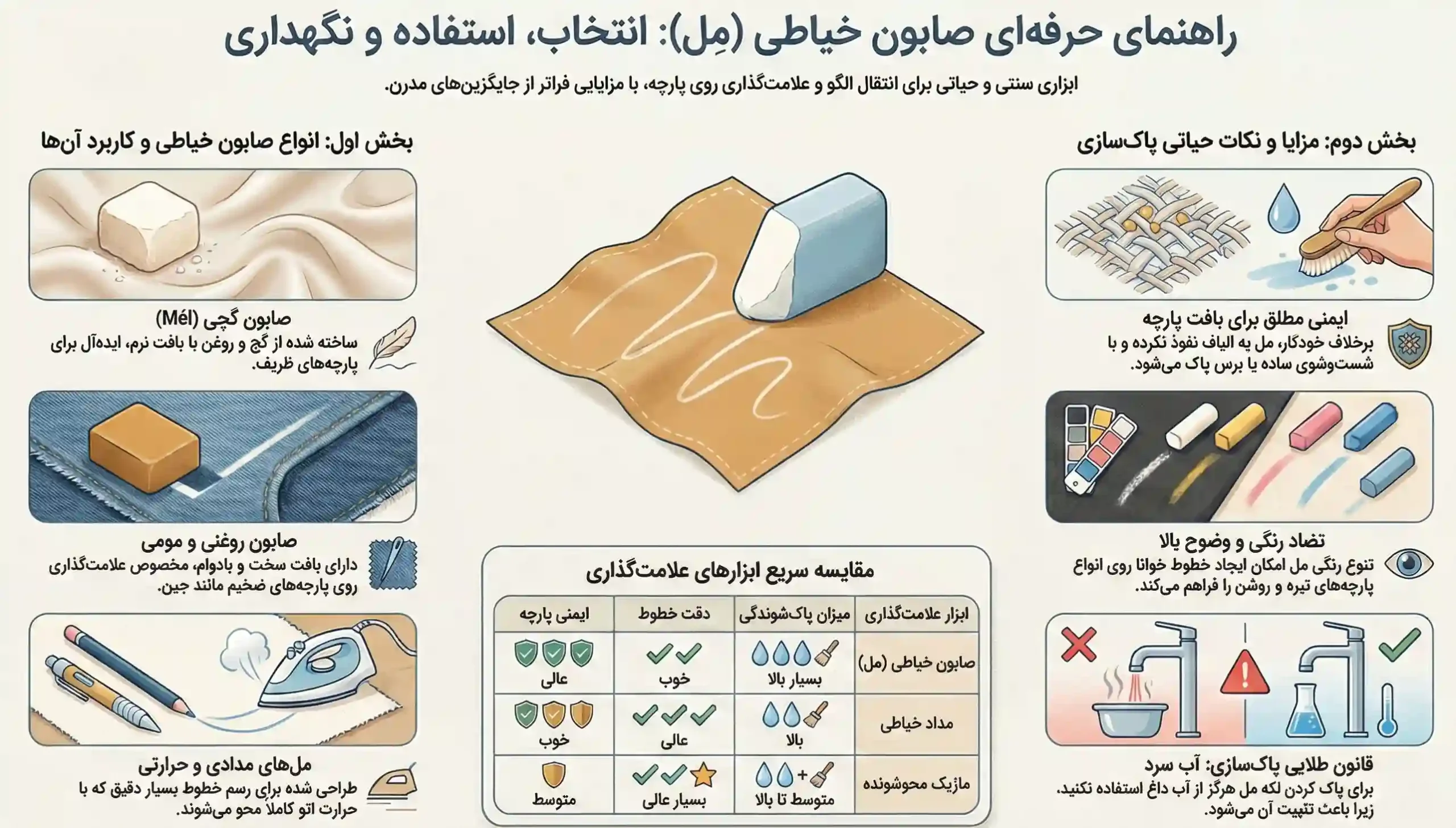 اینفوگرافیک صابون خیاطی