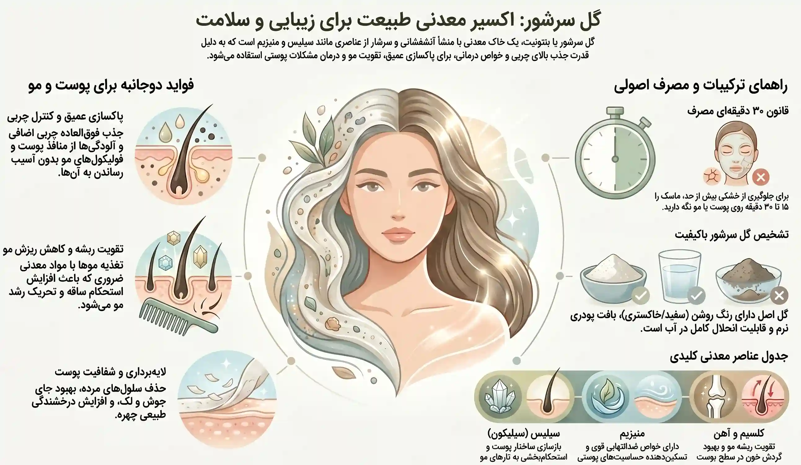 اینفوگرافیک گل سرشور برای پوست و مو اینفوگرافیک گل سرشور برای پوست و مو