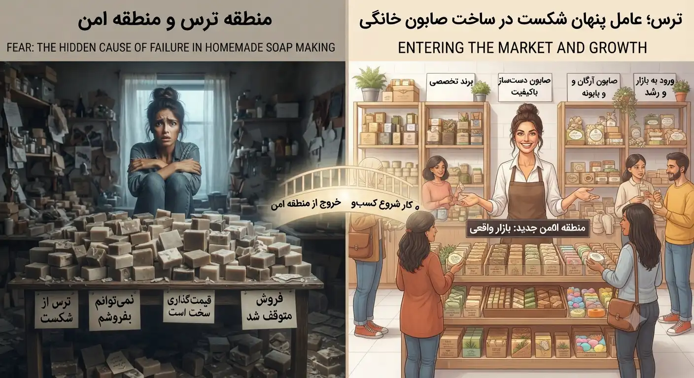 ترس عامل پنهان شکست در ساخت صابون خانگی است ترس عامل پنهان شکست در ساخت صابون خانگی است