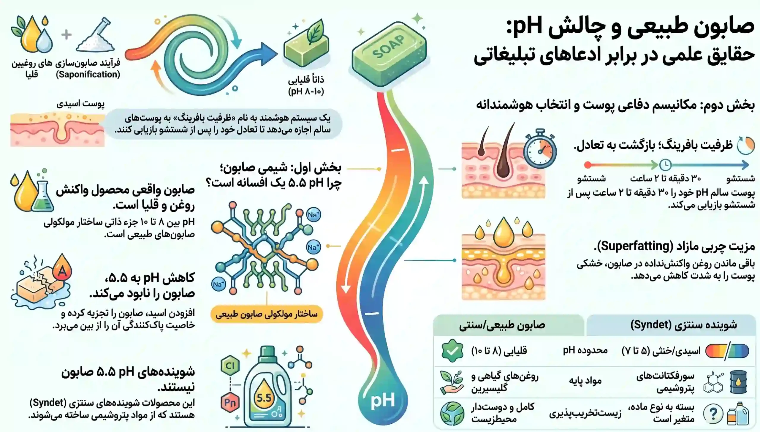 اینفوگرافیک ساخت صابون طبیعی با pH اسیدی اینفوگرافیک ساخت صابون طبیعی با pH اسیدی