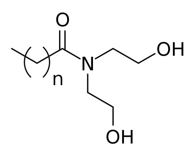 ساختار شیمیایی کوکامید دی اتانول آمین (Cocamide DEA)